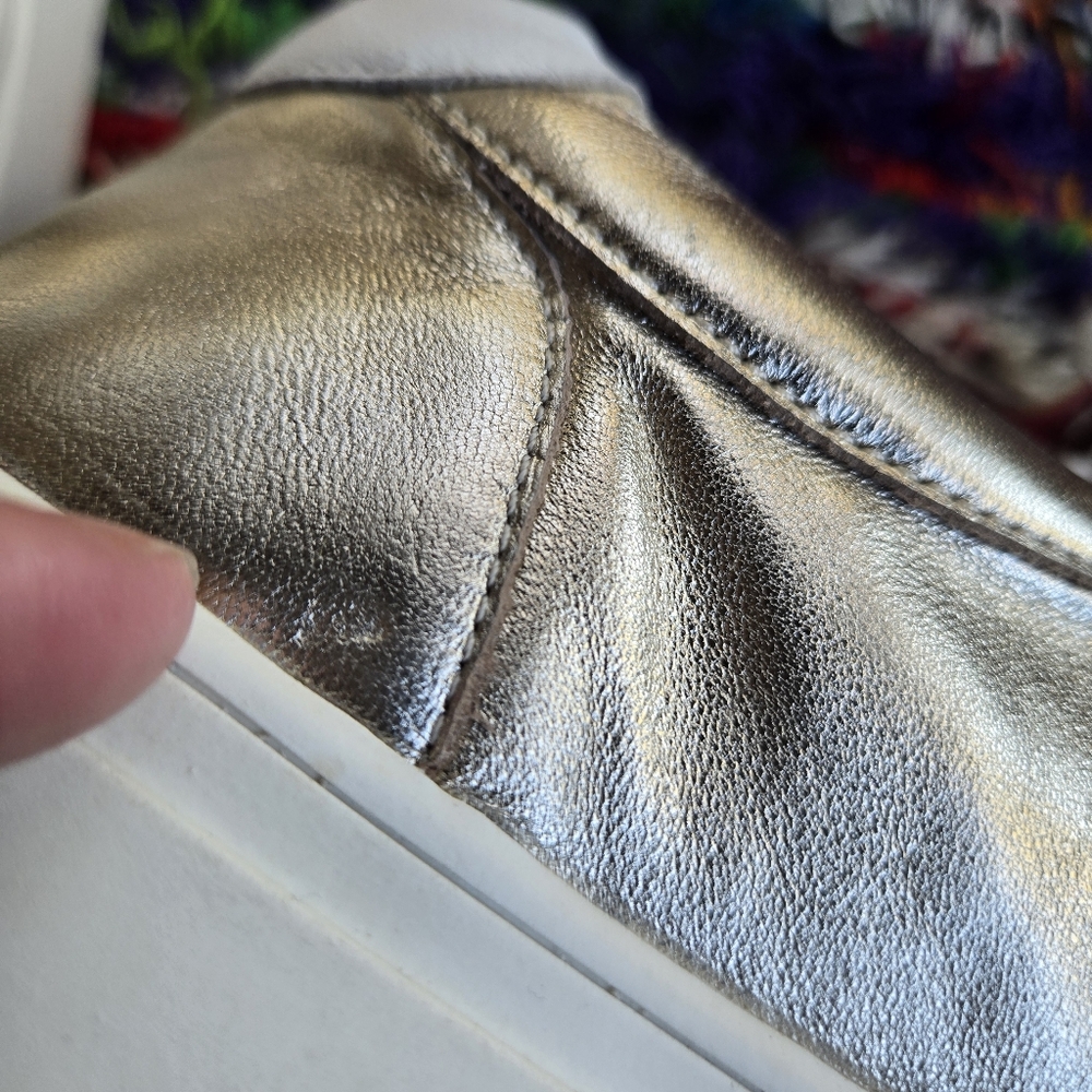 Birdies The Cardinal Metallic Shiny Gold Lace-up Sneaker Size 9 - Picture 14 of 16